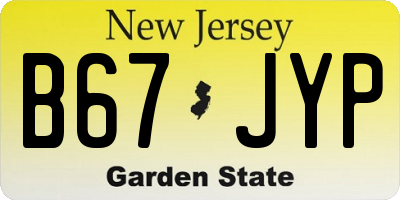 NJ license plate B67JYP