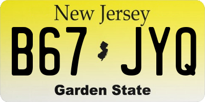 NJ license plate B67JYQ