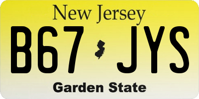 NJ license plate B67JYS