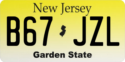 NJ license plate B67JZL