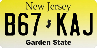 NJ license plate B67KAJ