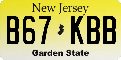 NJ license plate B67KBB