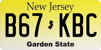NJ license plate B67KBC