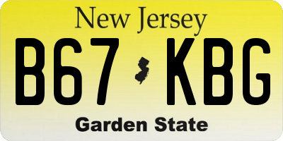 NJ license plate B67KBG