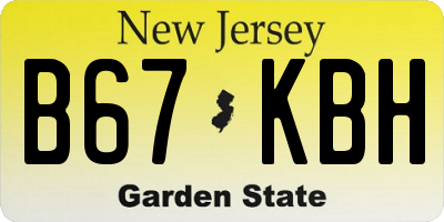 NJ license plate B67KBH