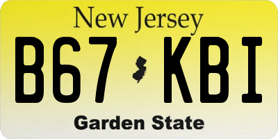 NJ license plate B67KBI