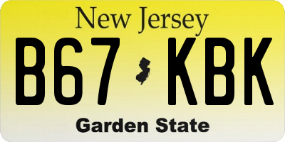 NJ license plate B67KBK