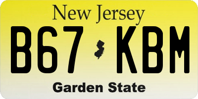 NJ license plate B67KBM