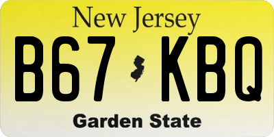 NJ license plate B67KBQ