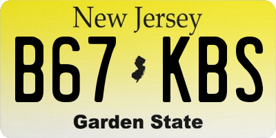 NJ license plate B67KBS