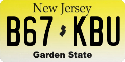 NJ license plate B67KBU
