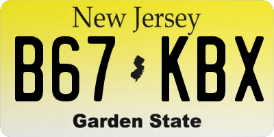 NJ license plate B67KBX