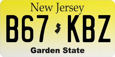 NJ license plate B67KBZ