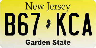 NJ license plate B67KCA