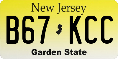 NJ license plate B67KCC
