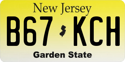 NJ license plate B67KCH