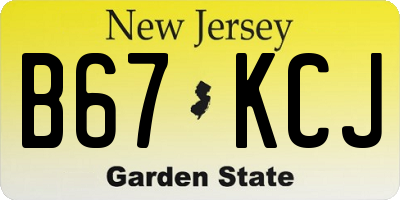 NJ license plate B67KCJ