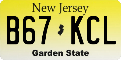NJ license plate B67KCL
