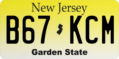 NJ license plate B67KCM