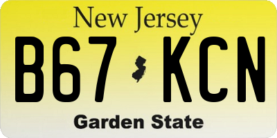 NJ license plate B67KCN