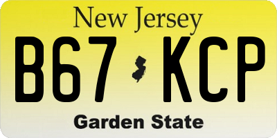 NJ license plate B67KCP