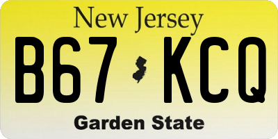 NJ license plate B67KCQ