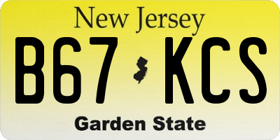 NJ license plate B67KCS