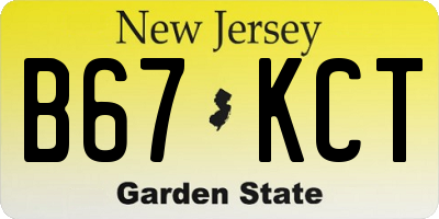 NJ license plate B67KCT