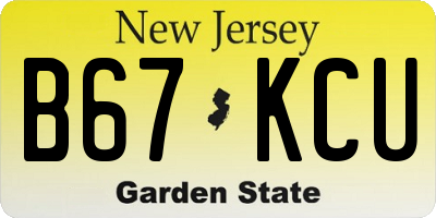 NJ license plate B67KCU