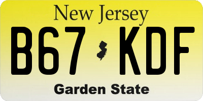NJ license plate B67KDF