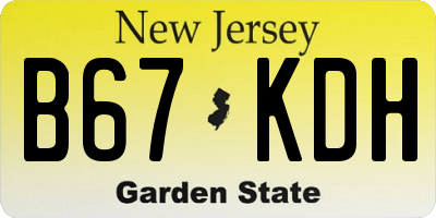 NJ license plate B67KDH