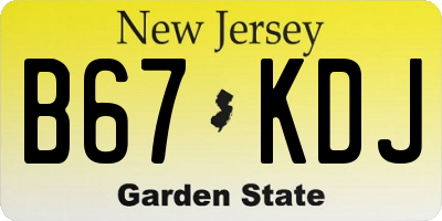 NJ license plate B67KDJ
