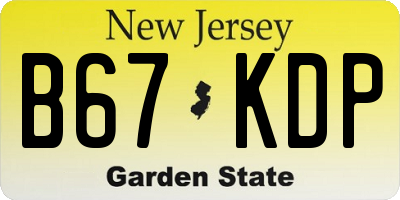 NJ license plate B67KDP