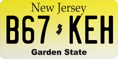 NJ license plate B67KEH