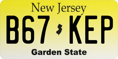 NJ license plate B67KEP