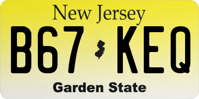NJ license plate B67KEQ