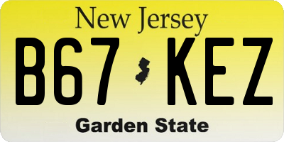 NJ license plate B67KEZ
