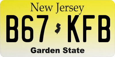 NJ license plate B67KFB