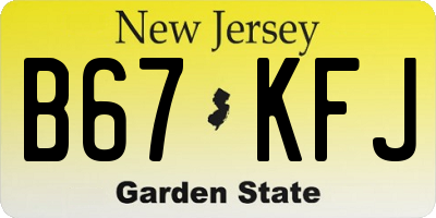 NJ license plate B67KFJ