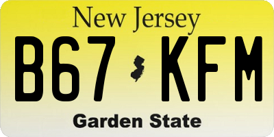 NJ license plate B67KFM