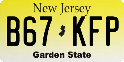 NJ license plate B67KFP