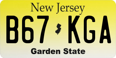 NJ license plate B67KGA