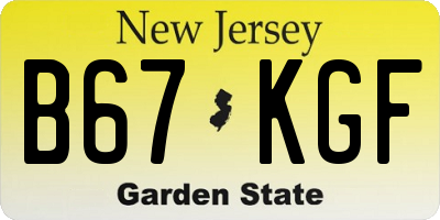 NJ license plate B67KGF
