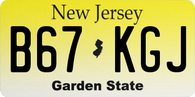 NJ license plate B67KGJ
