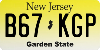 NJ license plate B67KGP
