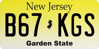 NJ license plate B67KGS