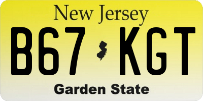 NJ license plate B67KGT