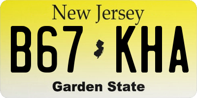 NJ license plate B67KHA