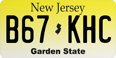 NJ license plate B67KHC