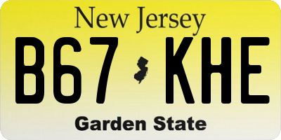 NJ license plate B67KHE